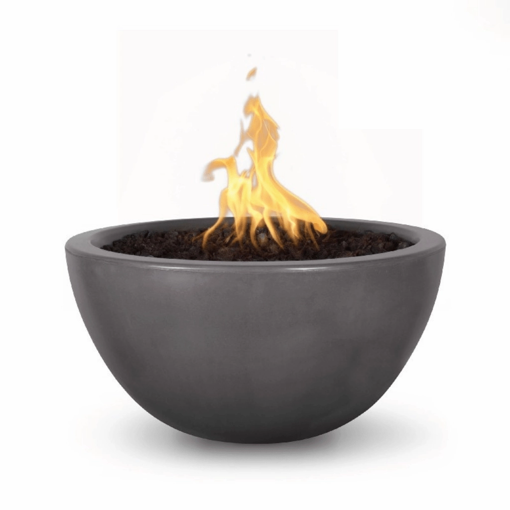 The Outdoor Plus Luna GFRC 30" Concrete Round Match Lit Fire Bowl OPT-LUNFO30