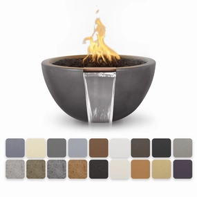 The Outdoor Plus Luna GFRC 38" Concrete Round 12V Electronic Ignition Fire & Water Bowl OPT-LUNFW38E12Vportable outdoor fire pit with lid