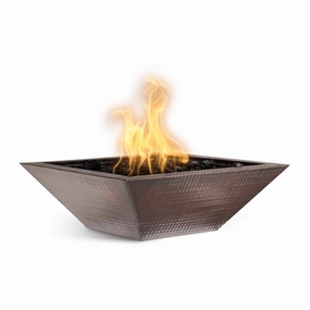 The Outdoor Plus Maya 24" Match Lit Hammered Copper Square Fire Bowl OPT-103-SQ24portable outdoor fire pit with lid