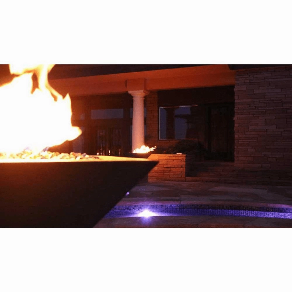 The Outdoor Plus Maya GFRC 24" 12V Electronic Ignition Concrete Square Fire Bowl OPT-24SFOE12V