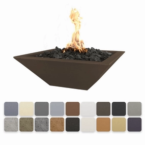The Outdoor Plus Maya GFRC 24" 12V Electronic Ignition Concrete Square Fire Bowl OPT-24SFOE12Vportable outdoor fire pit with lid