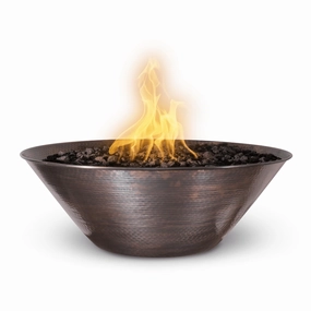 The Outdoor Plus Remi 31" Match Lit Hammered Copper Round Fire Bowl OPT-31RCFOportable outdoor fire pit with lid
