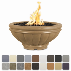 The Outdoor Plus Roma GFRC 36" Concrete Round 12V Electronic Ignition Fire Bowl OPT-ROMFO36E12Vportable outdoor fire pit with lid