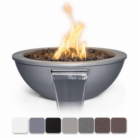 The Outdoor Plus Sedona 27" Powder Coated Steel Round Match Lit Fire & Water Bowl OPT-27RPCFWportable outdoor fire pit with lid