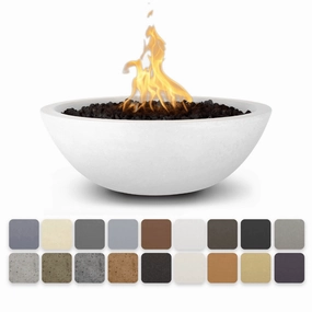 The Outdoor Plus Sedona 48" Narrow Ledge GFRC Flame Sense with Spark Igniter Concrete Round Fire Pit OPT-SED48FSENportable outdoor fire pit with lid