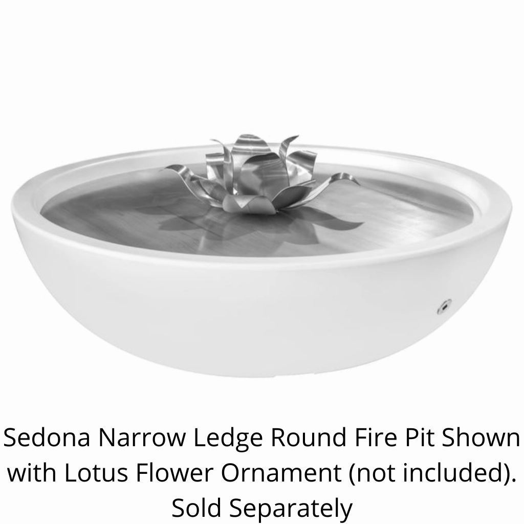 The Outdoor Plus Sedona 60" Narrow Ledge GFRC Match Lit with Flame Sense Concrete Round Fire Pit OPT-SED60FSML