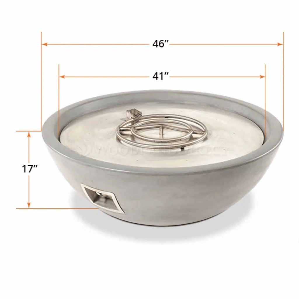The Outdoor Plus Sedona 60" Narrow Ledge GFRC Match Lit with Flame Sense Concrete Round Fire Pit OPT-SED60FSML