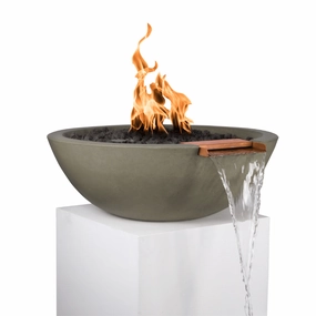 The Outdoor Plus Sedona GFRC 27" Concrete Round 12V Electronic Ignition Fire & Water Bowl OPT-27RFWE12Vportable outdoor fire pit with lid