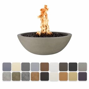 The Outdoor Plus Sedona GFRC 27" Concrete Round 12V Electronic Ignition Fire Bowl OPT-27RFOE12Vportable outdoor fire pit with lid