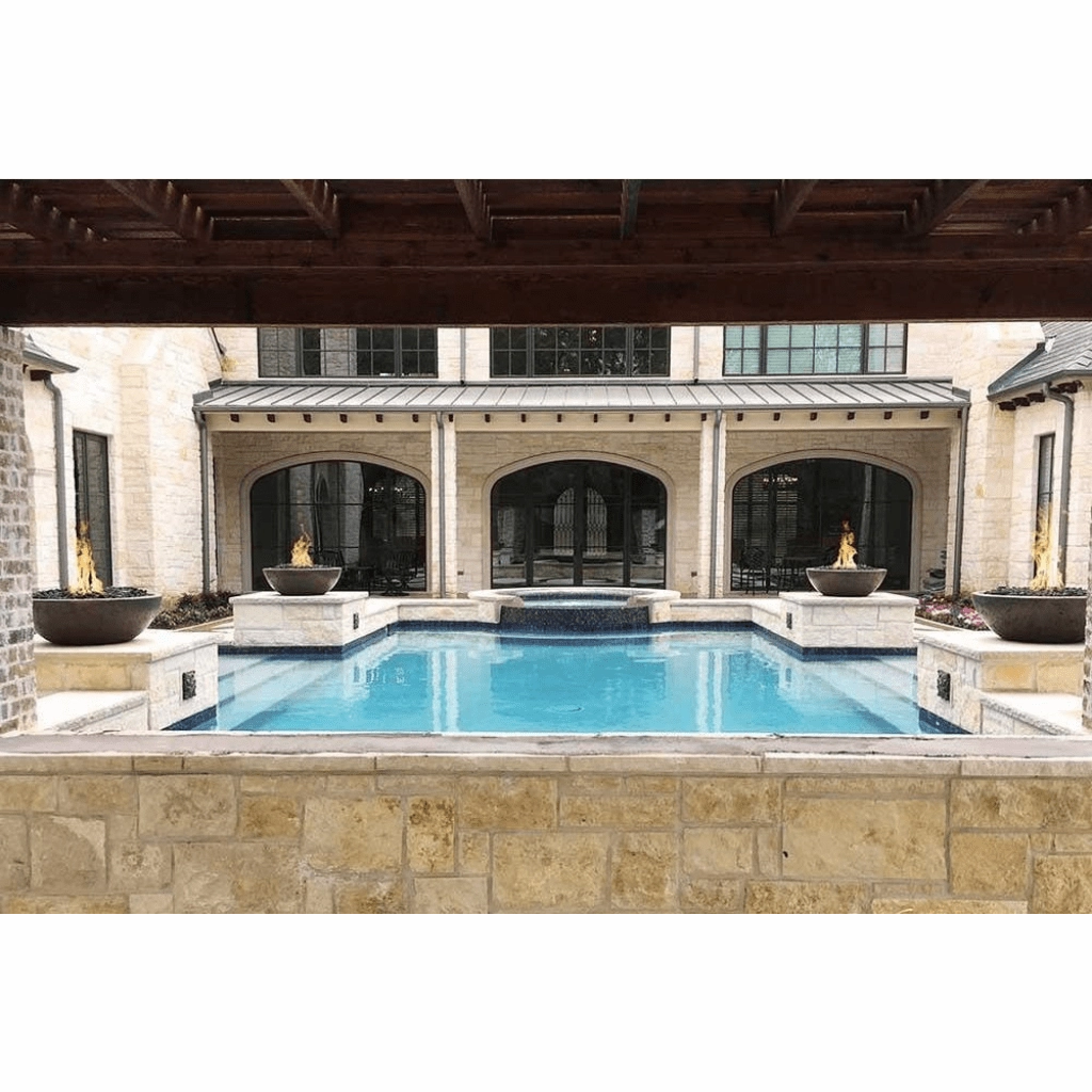 The Outdoor Plus Sedona GFRC 33" Concrete Round Match Lit Fire Bowl OPT-33RFO