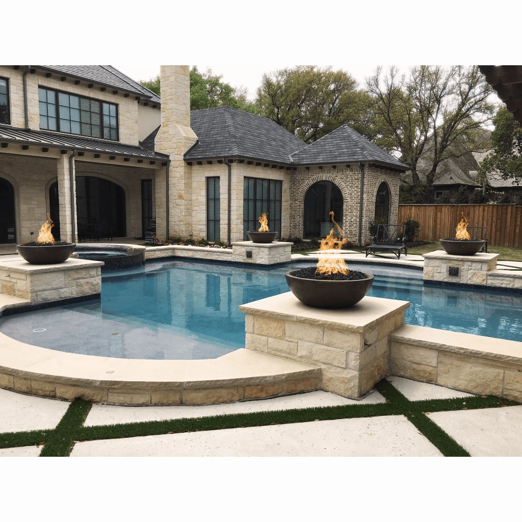 The Outdoor Plus Sedona GFRC 33" Concrete Round Match Lit Fire Bowl OPT-33RFO