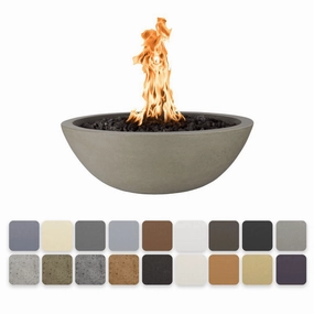 The Outdoor Plus Sedona GFRC 33" Concrete Round Match Lit Fire Bowl OPT-33RFOportable outdoor fire pit with lid