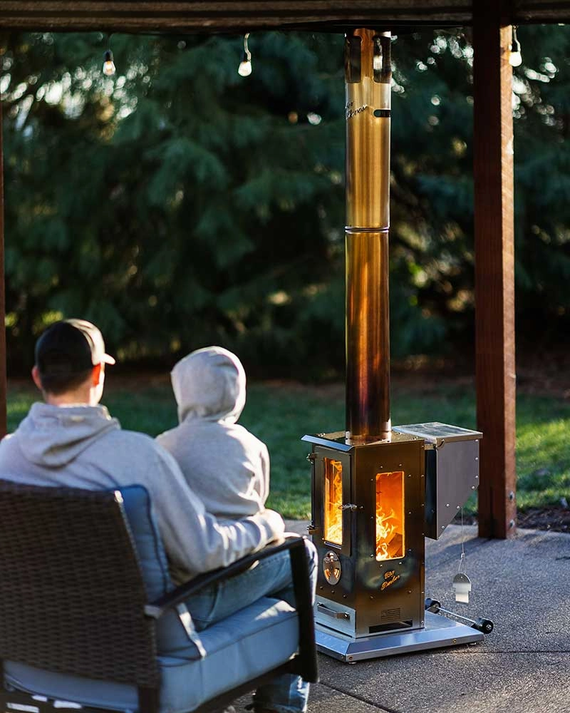 Timber Stoves 84 inch Big Timber Freestanding Pellet Patio Heater WPPHBTSS1.0