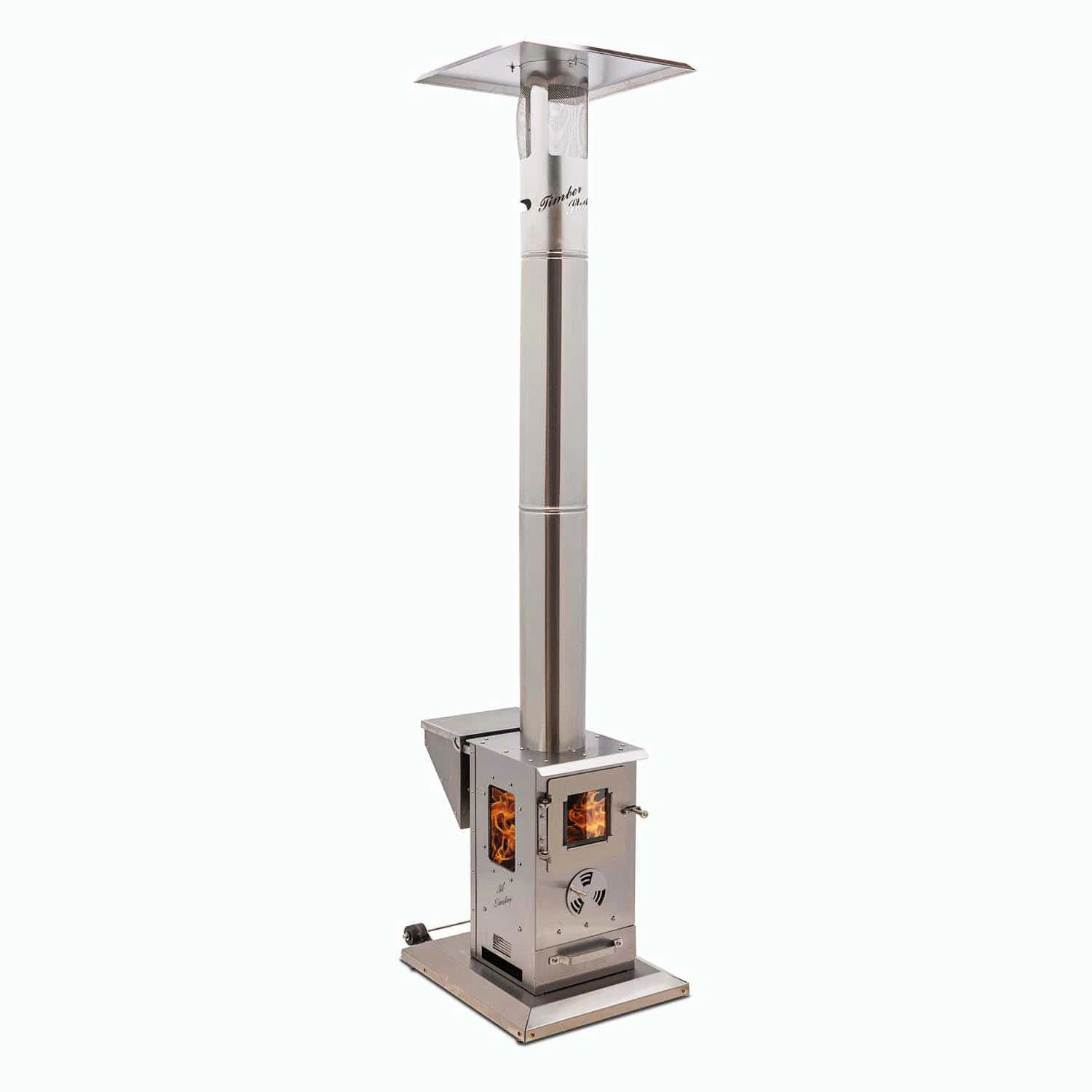 Timber Stoves 84 inch Lil Timber Freestanding Pellet Patio Heater WPPHLTSS1.0weatherproof outdoor heater