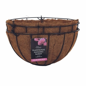 Tom Chambers Traditional Hanging Basket Twin Pack premium quality garden tool set with case