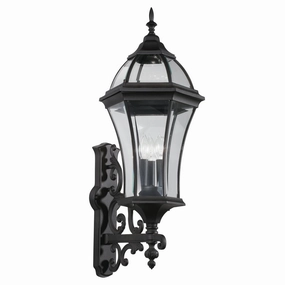 Townhouse Three Light Outdoor Wall Mount BlackOutdoor wall sconces with motion sensor