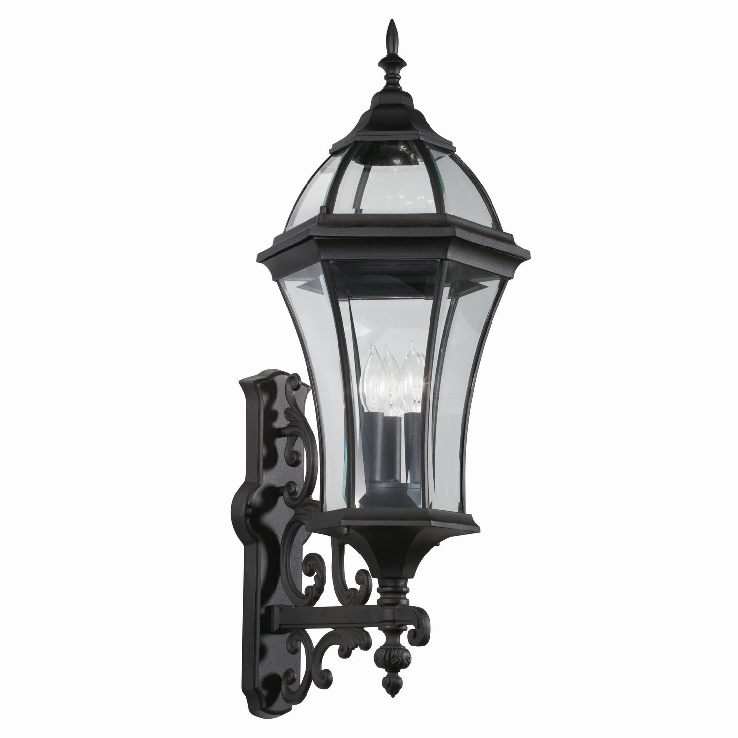 Townhouse Three Light Outdoor Wall Mount BlackOutdoor wall sconces with motion sensor
