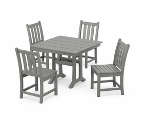 Traditional Garden 5-Piece Farmhouse Trestle Dining Setoutdoor patio furniture set