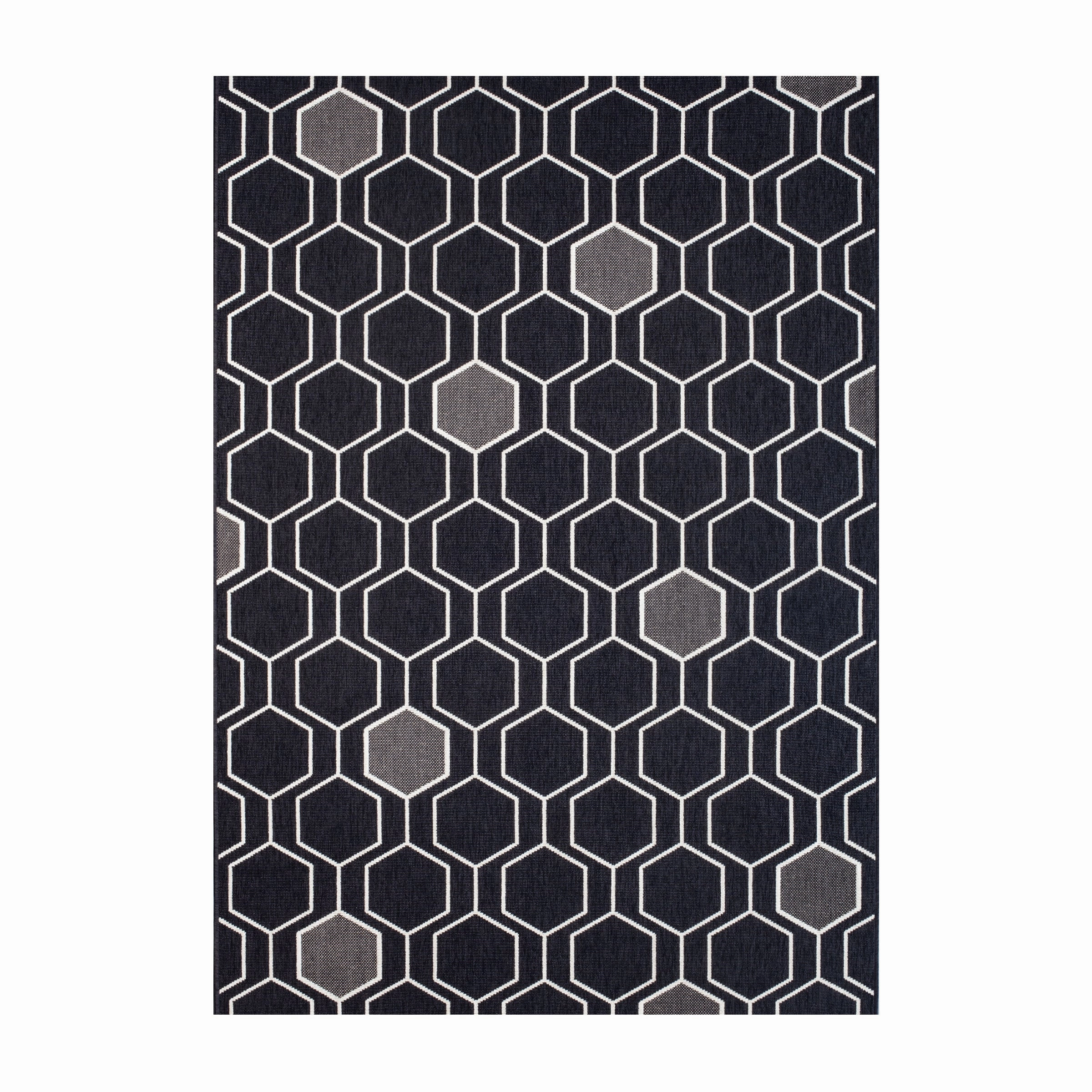 Treasure Garden Geo Black Area Rugwaterproof outdoor patio rug