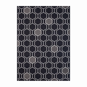 Treasure Garden Geo Black Area Rugwaterproof outdoor patio rug