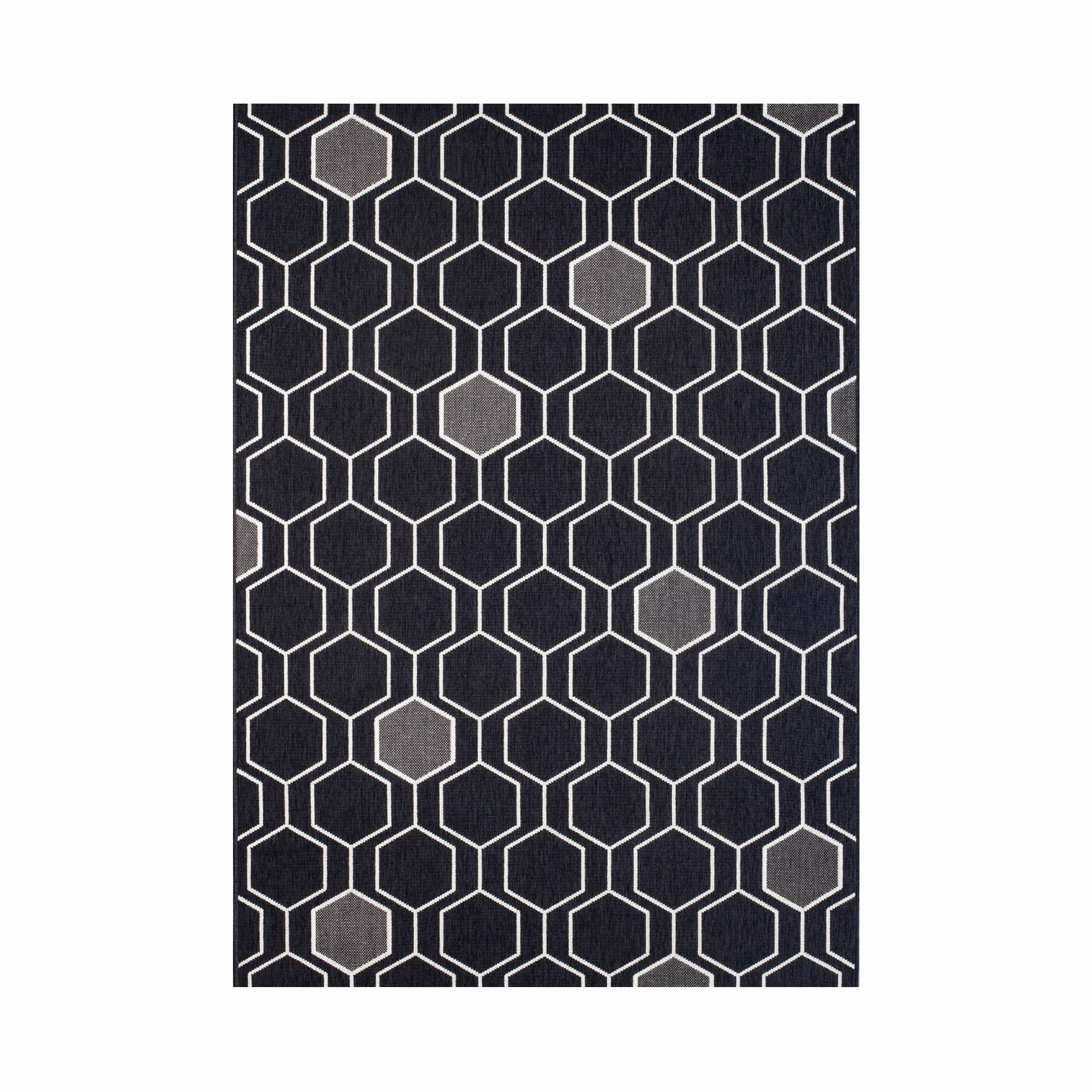 Treasure Garden Geo Black Area Rug