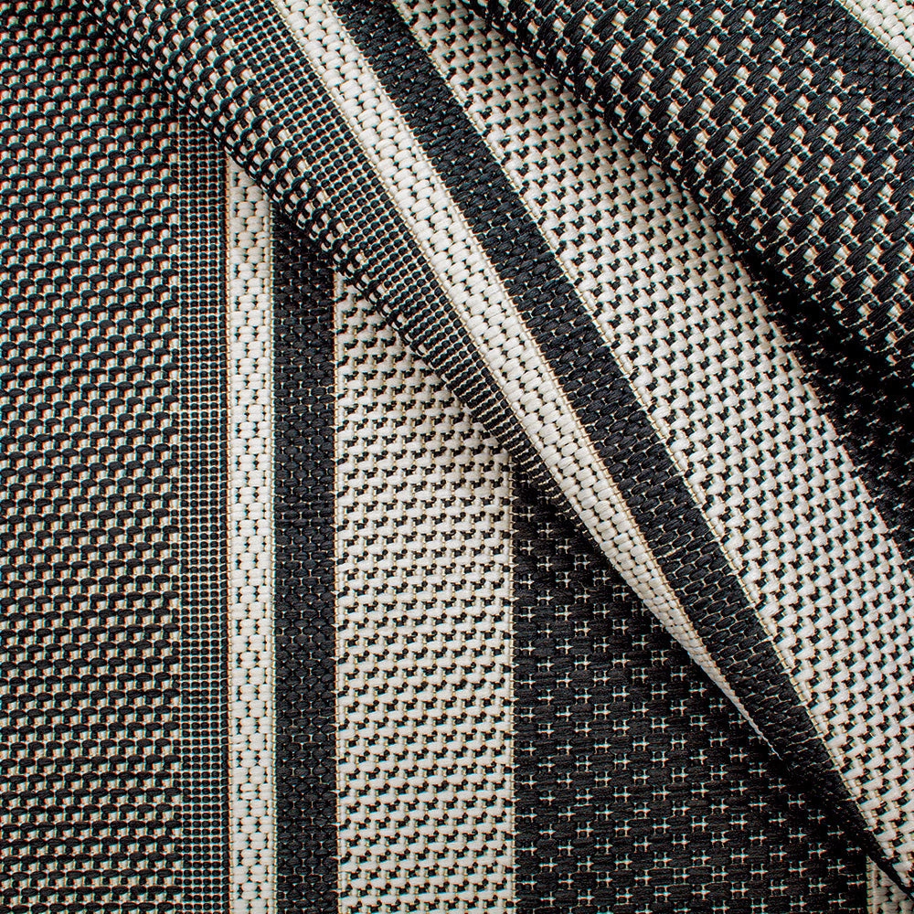Treasure Garden Soho Textured Stripe Black Area Rug