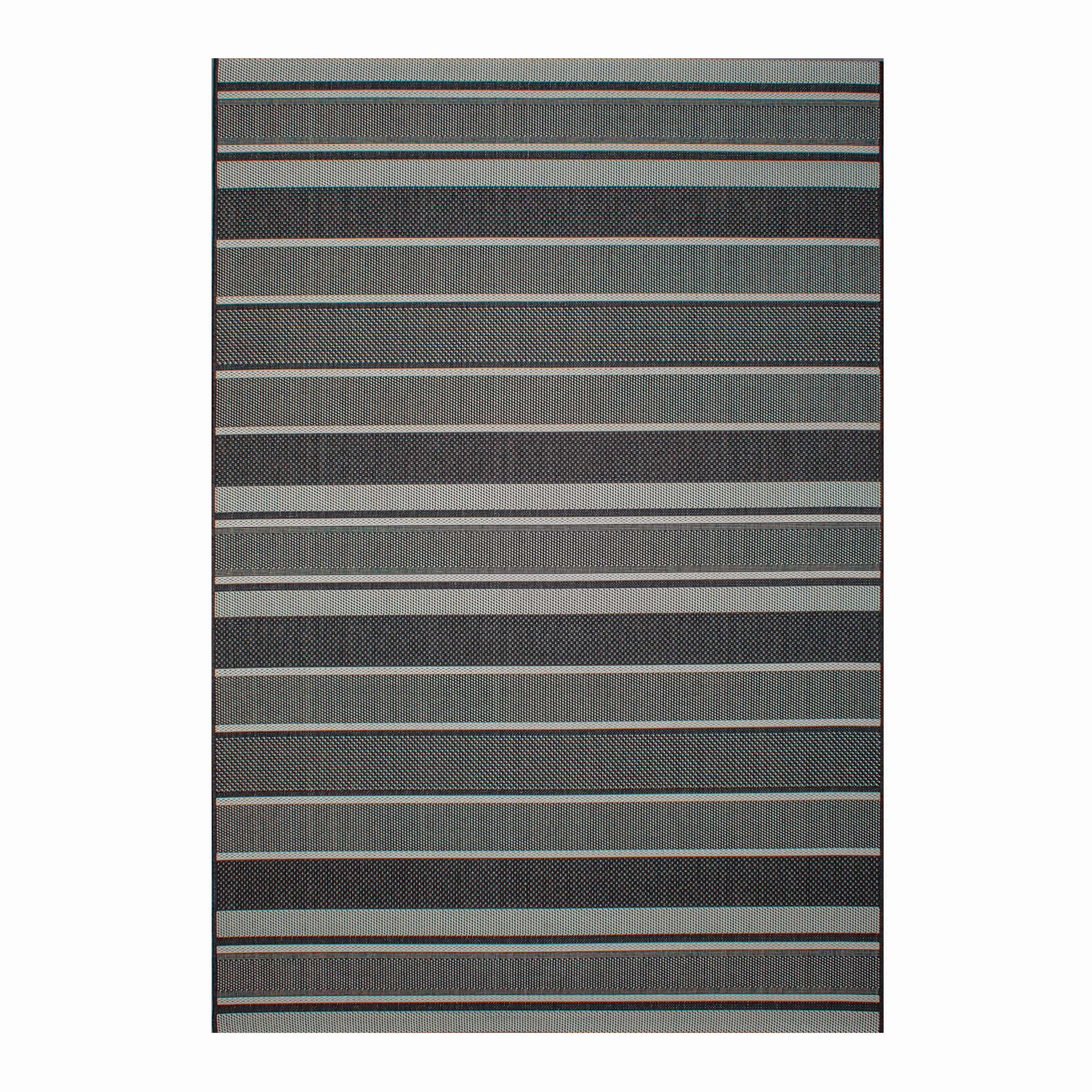 Treasure Garden Soho Textured Stripe Black Area Rugwaterproof outdoor patio rug