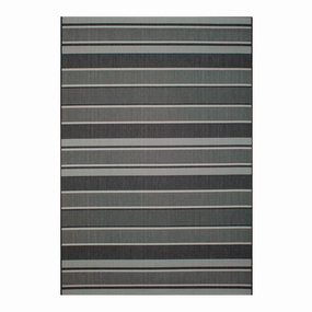 Treasure Garden Soho Textured Stripe Black Area Rugwaterproof outdoor patio rug