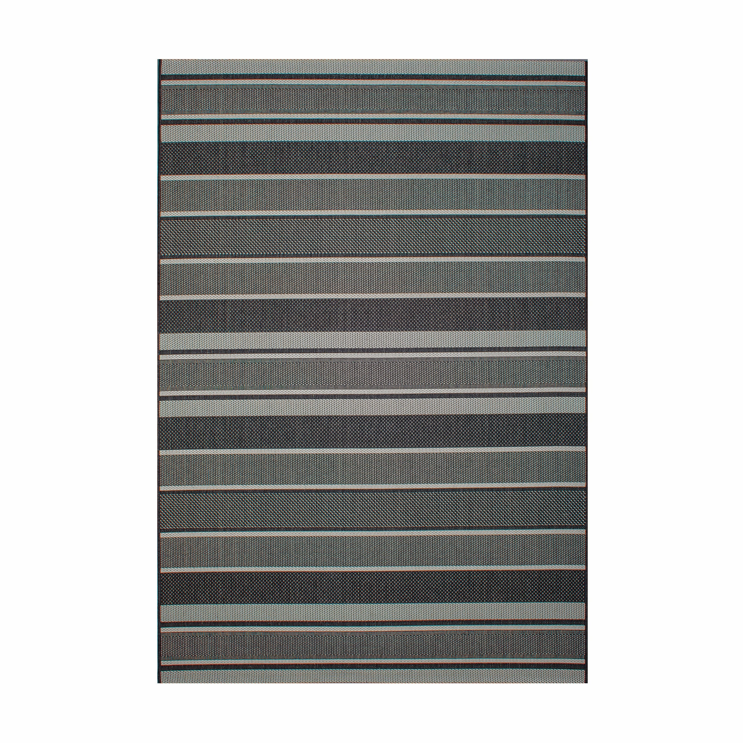 Treasure Garden Soho Textured Stripe Black Area Rug