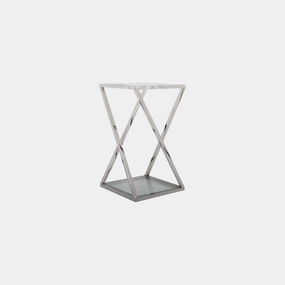 Trento - Plant Table In Clear Glass & Stainless Steel Frameoutdoor side table for patio furniture