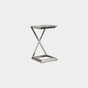 Trento - Side Table In Clear Glass & Stainless Steel Frameoutdoor side table for patio furniture