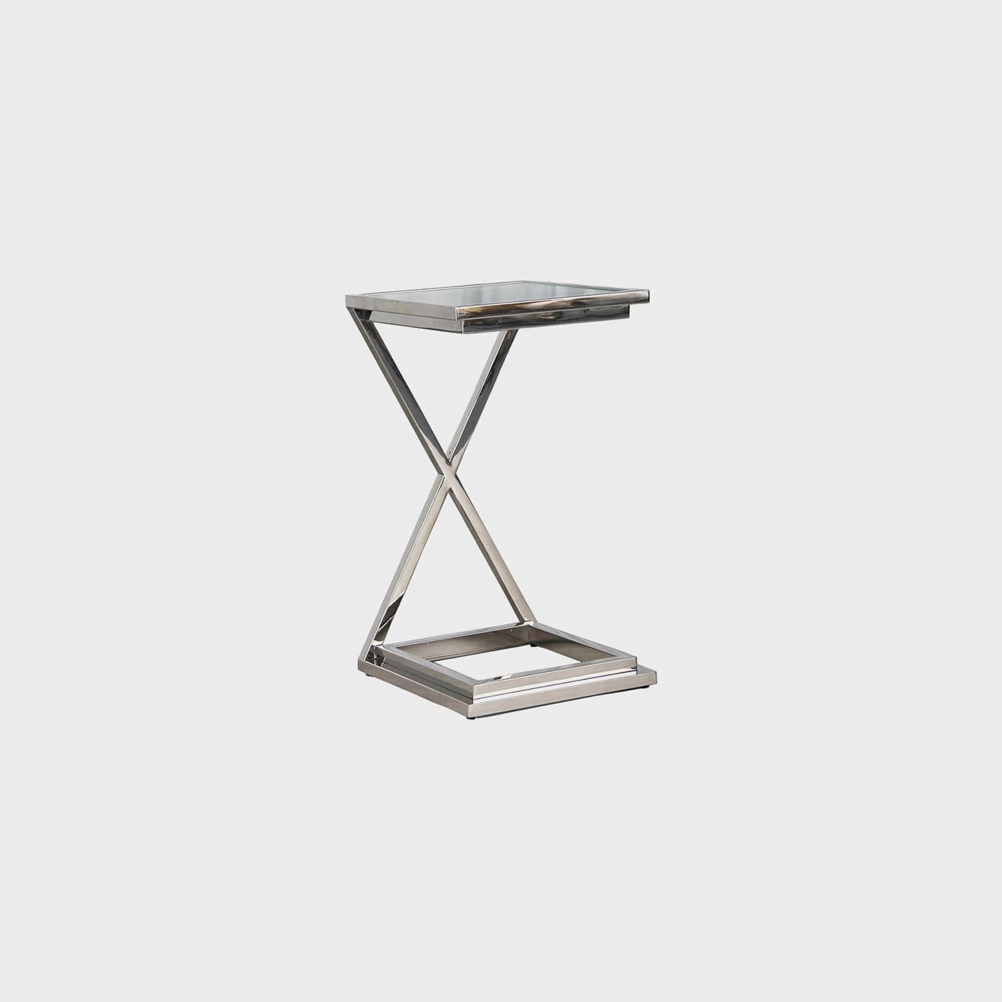 Trento - Side Table In Clear Glass & Stainless Steel Frameoutdoor side table for patio furniture