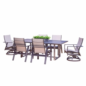 Trento Sling 7 Piece Dining Setaluminum alloy outdoor sofa set