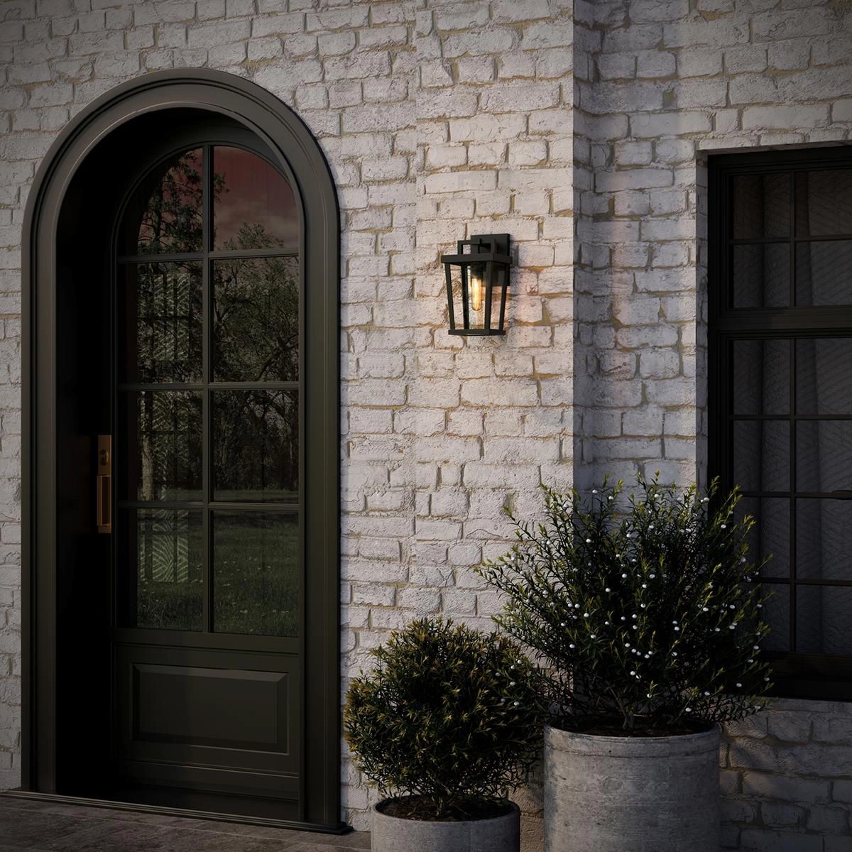 Tryon One Light Outdoor Wall Lantern Black