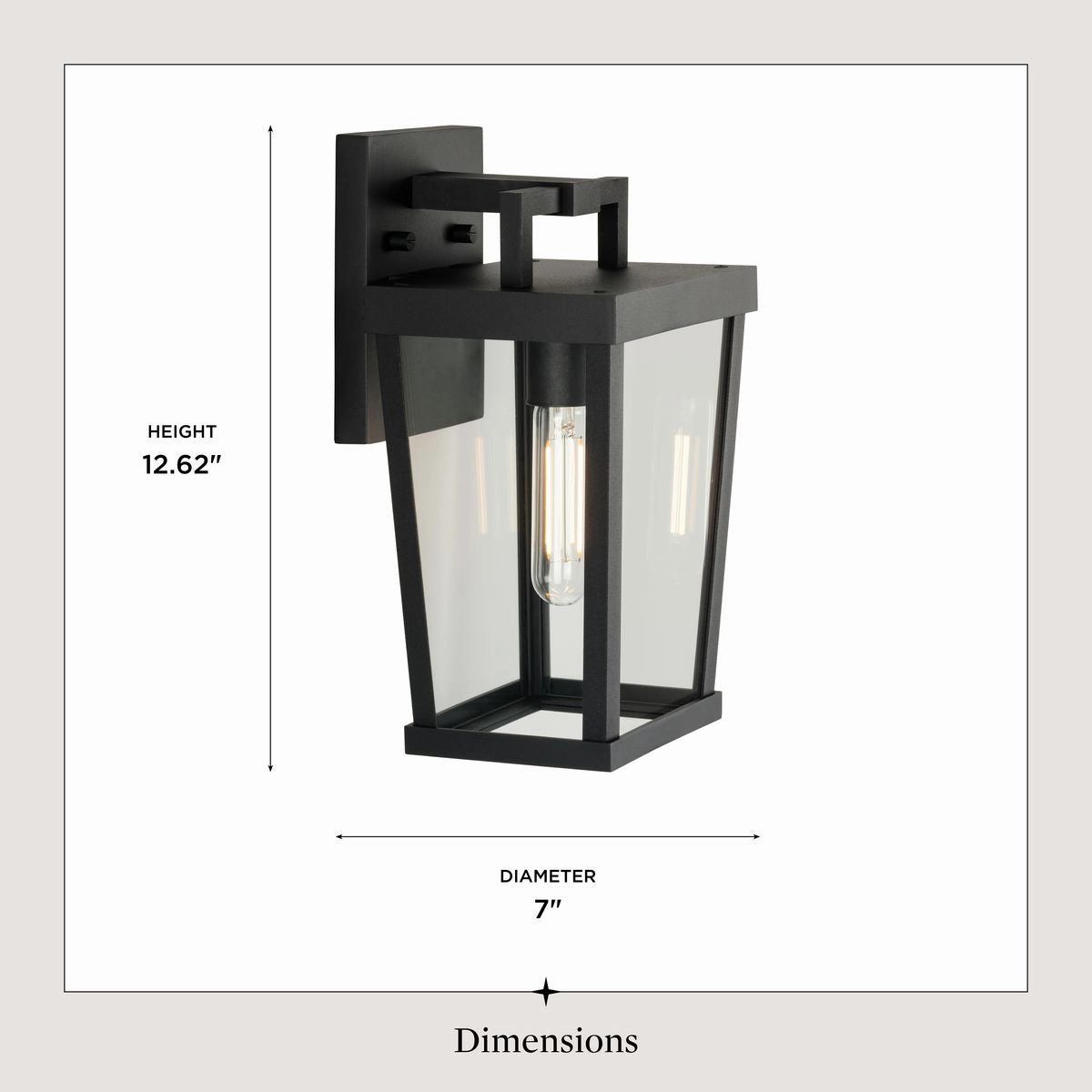 Tryon One Light Outdoor Wall Lantern Black