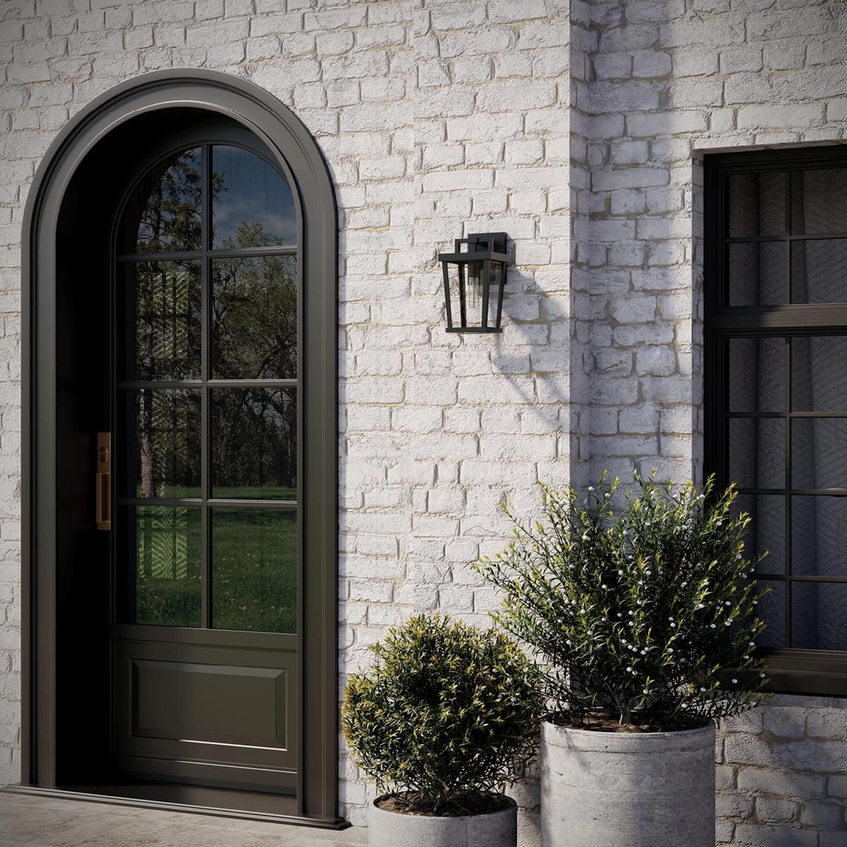 Tryon One Light Outdoor Wall Lantern Black