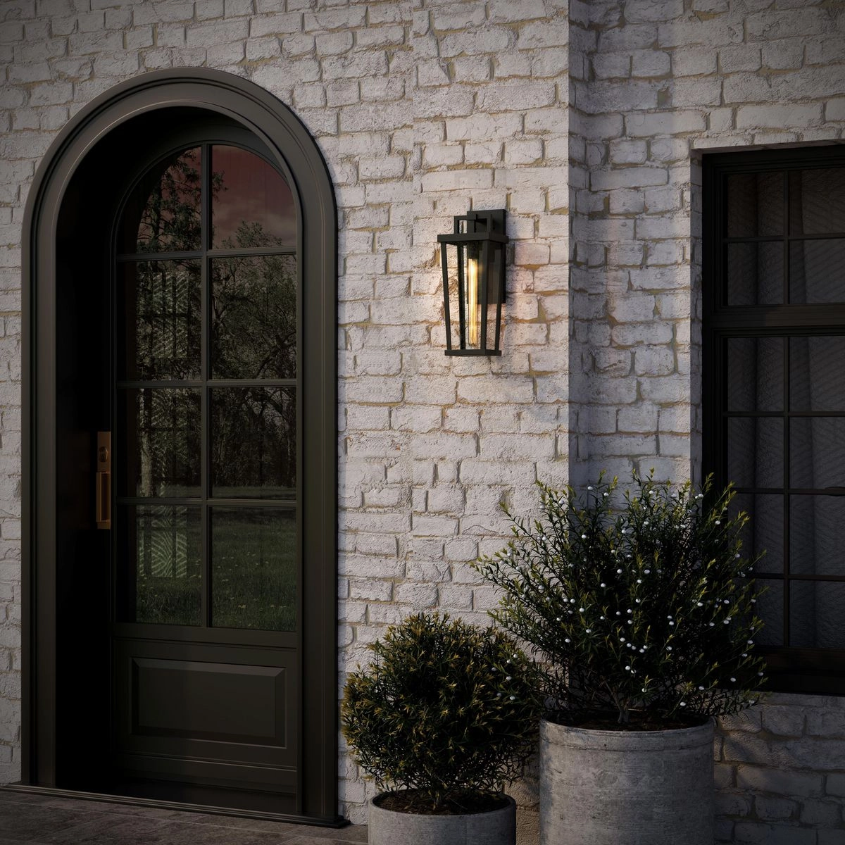Tryon One Light Outdoor Wall Lantern Black