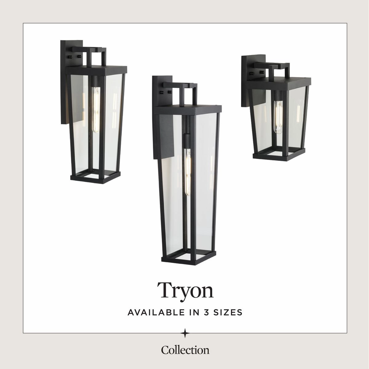 Tryon One Light Outdoor Wall Lantern Black