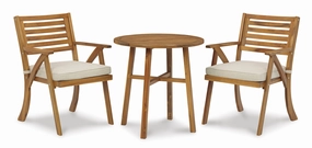 Vallerie 3-Piece Outdoor Table and Chairs Set - Brownoutdoor patio furniture set