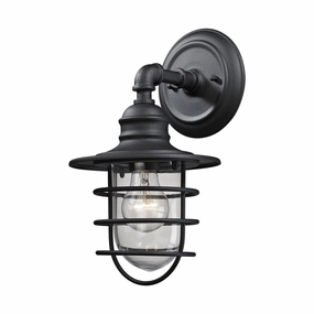Vandon One Light Outdoor Wall Sconce Textured Matte BlackOutdoor wall sconces with motion sensor