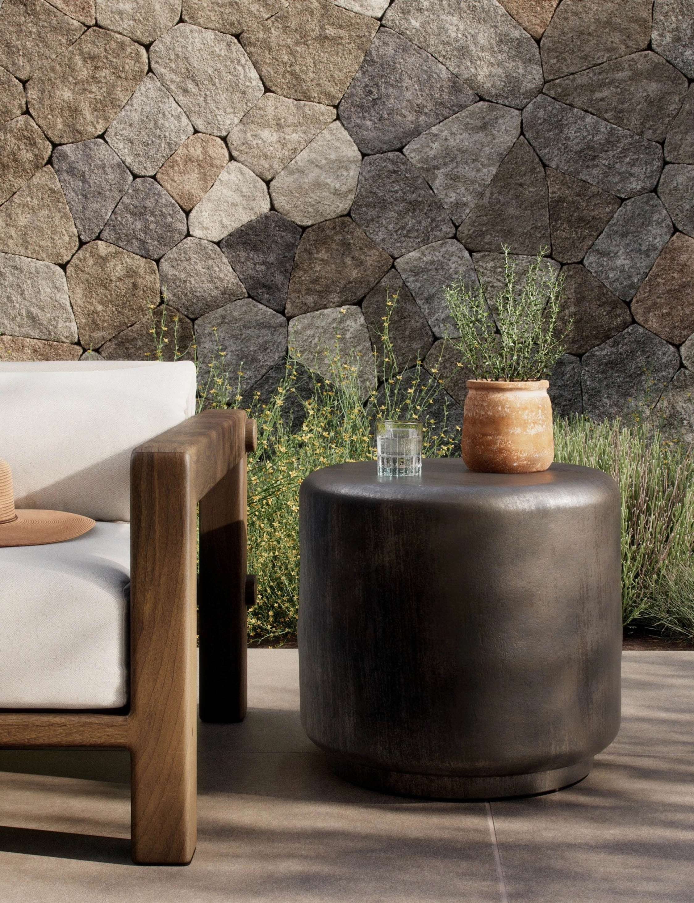 Venetia Indoor / Outdoor Round Side Table by Amber Lewis x Four Hands