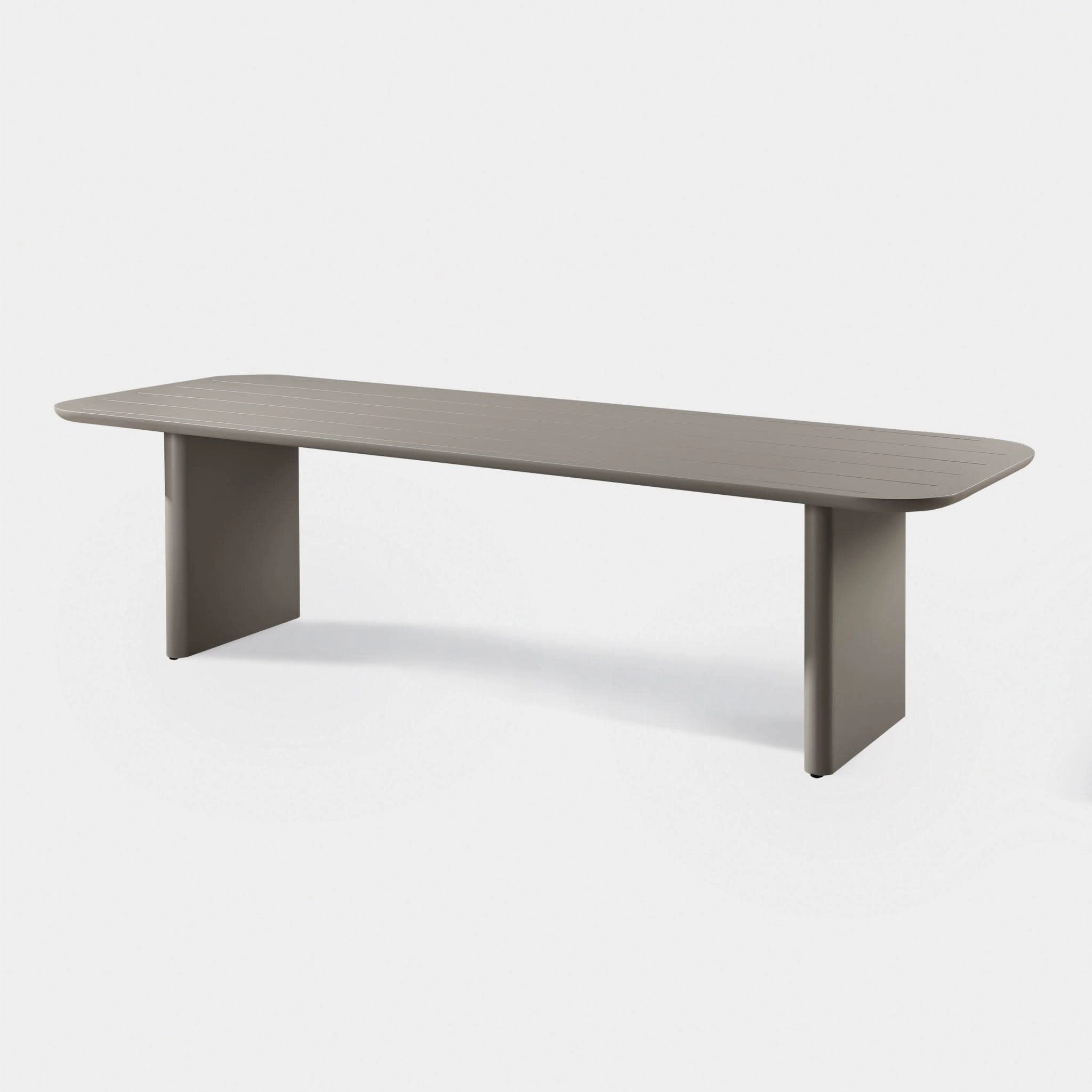 Victoria Aluminum Slatted Dining Table 108"