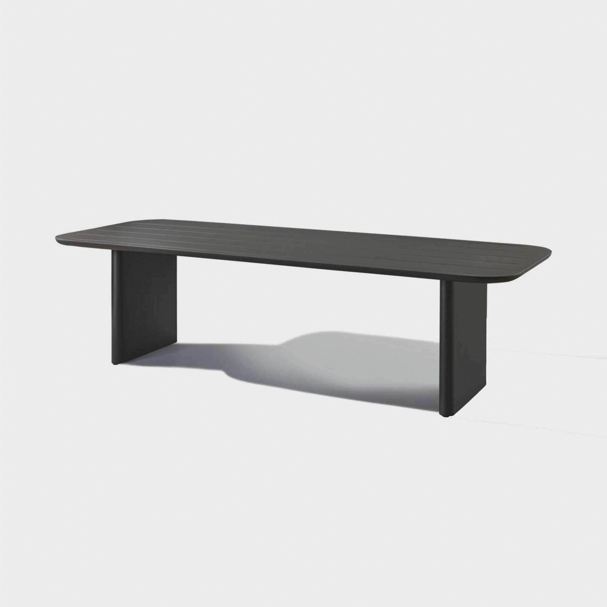 Victoria Aluminum Slatted Dining Table 108"