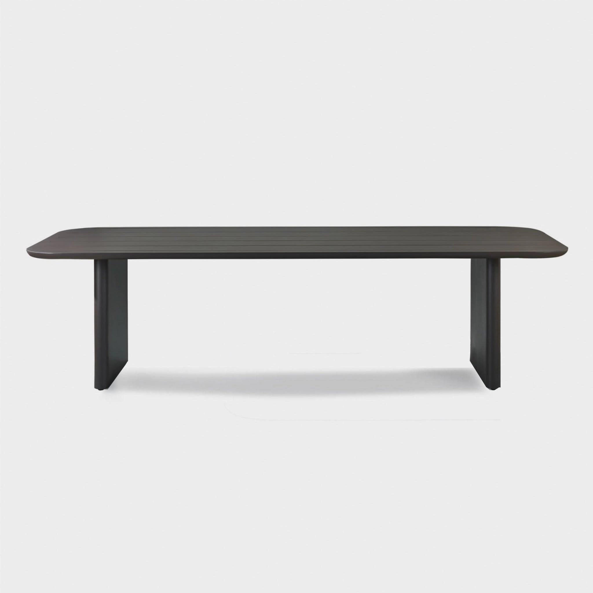 Victoria Aluminum Slatted Dining Table 108"