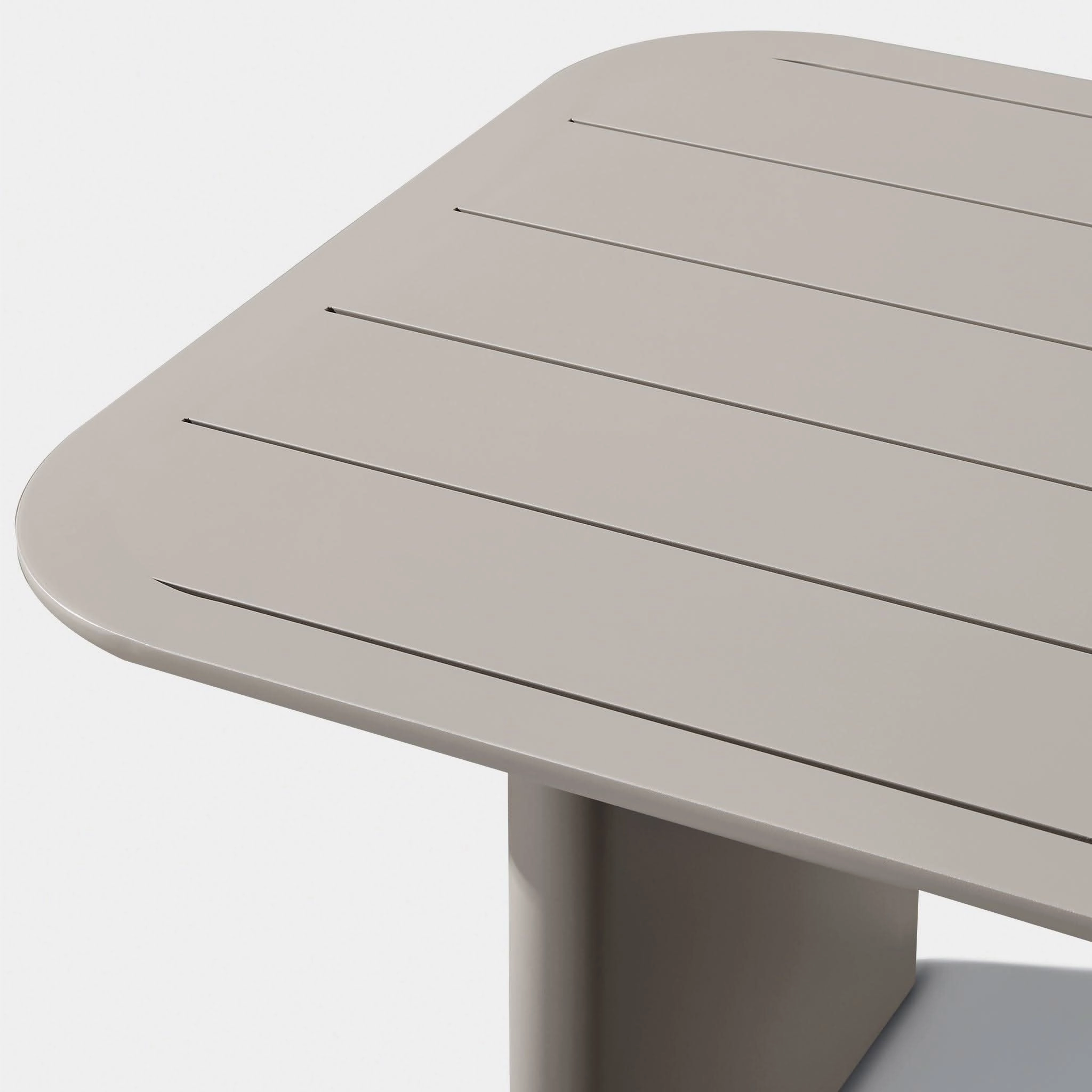Victoria Aluminum Slatted Dining Table 108"