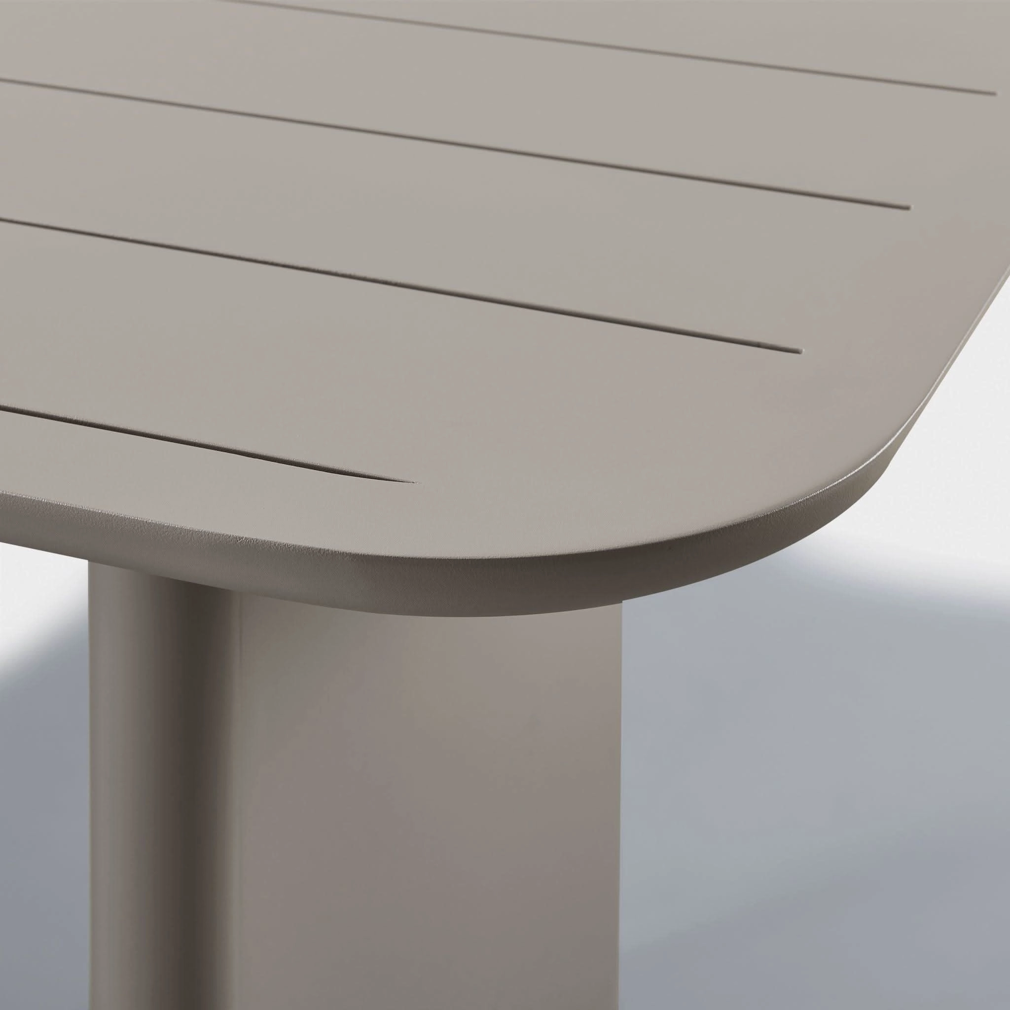 Victoria Aluminum Slatted Dining Table 108"