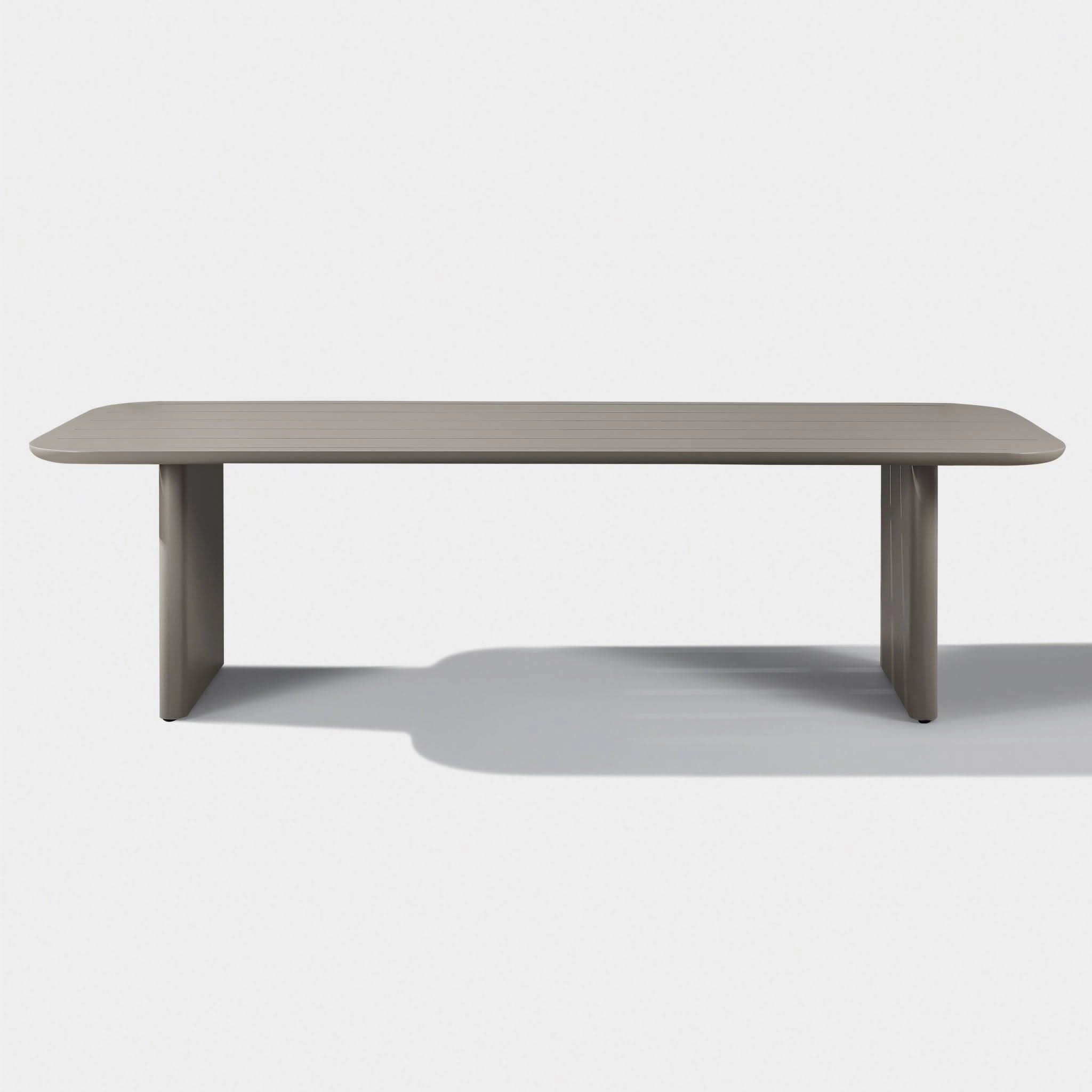 Victoria Aluminum Slatted Dining Table 108"