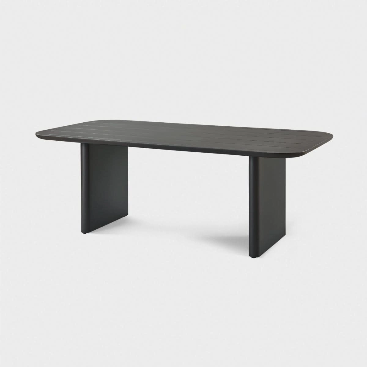 Victoria Aluminum Slatted Dining Table 81"