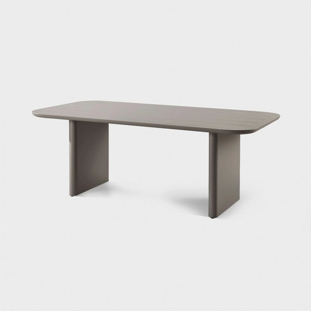 Victoria Aluminum Slatted Dining Table 81"