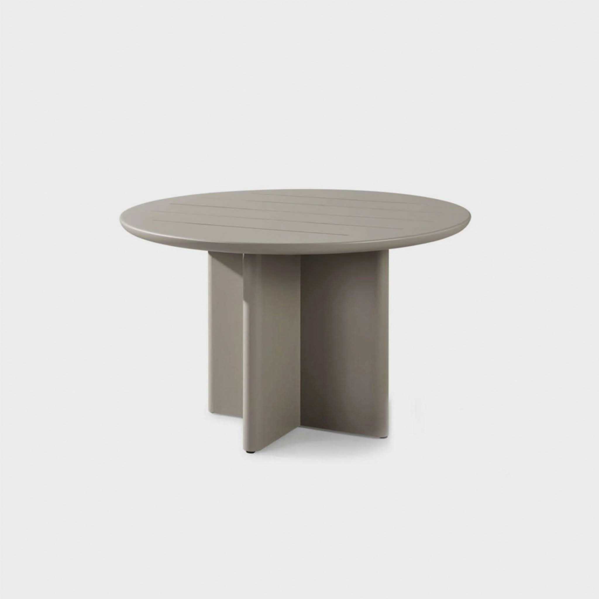 Victoria Aluminum Slatted Round Dining Table 48"